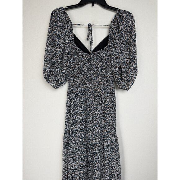 Lucy Paris Midi Peasant Tiered Dress Women's SMALL Boho Floral Lined NWT - Picture 5 of 16